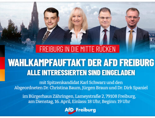 Wahlkampfauftakt der AfD Freiburg: „Die Stadt in die Mitte rücken“